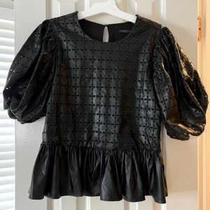 Pleather Peplum Top